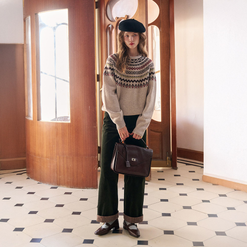 SR_wool crew neck tie knit