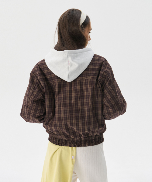 Padded Check Anorak Jumper_Brown (утепленный анорак)