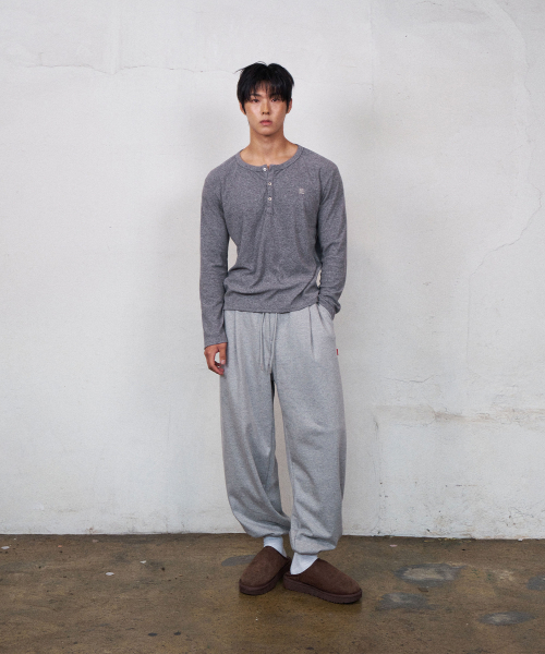 REC TERRY HENLEY-NECK [GREY]