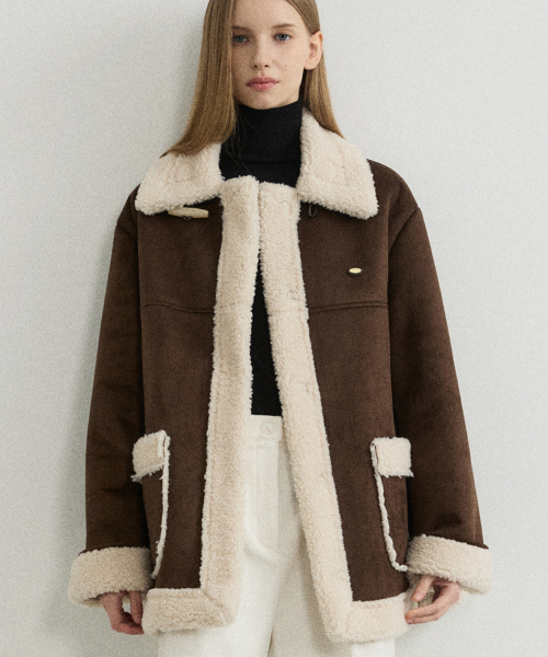 Shia Shearling Mustang Coat - Brown