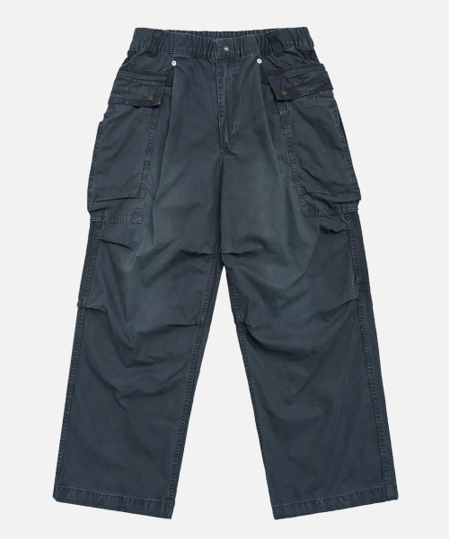Wide Fit Washed Cargo Pants_2color