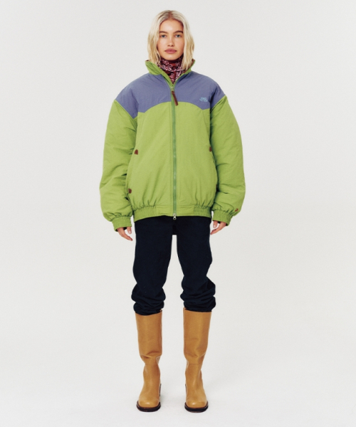 COLOR BLOCK MOUNTAIN PADDING JUMPER GREEN