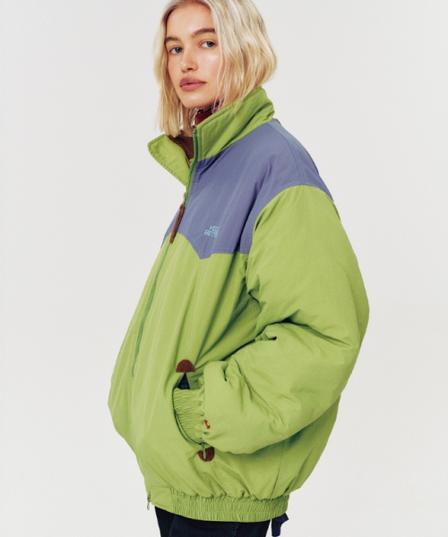 COLOR BLOCK MOUNTAIN PADDING JUMPER GREEN