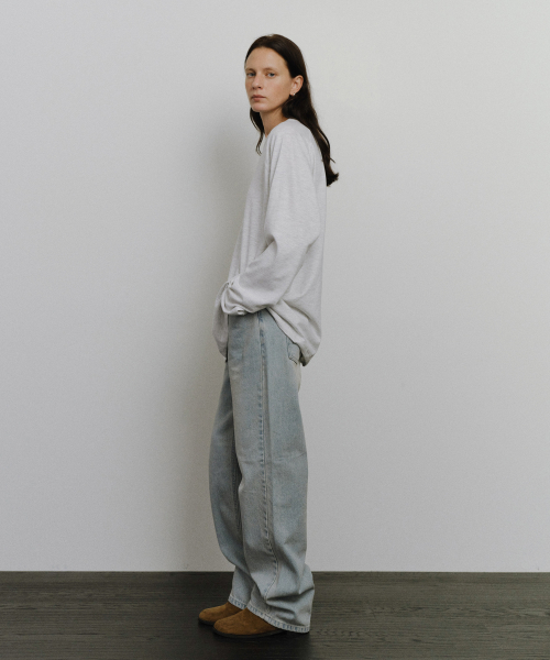 Fog washed straight denim