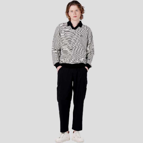 Брюки карго на резинке straight fit с одной складкой CXS23WWPTA85 BLA