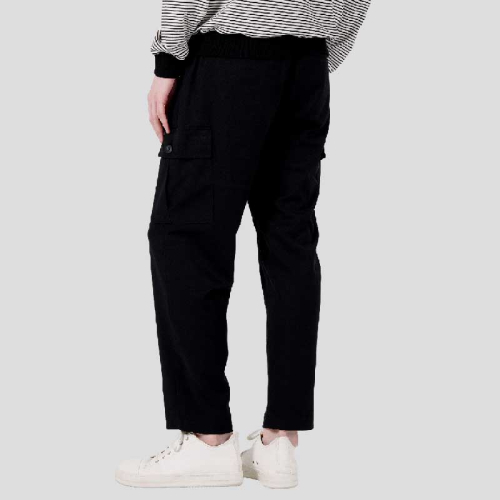 Брюки карго на резинке straight fit с одной складкой CXS23WWPTA85 BLA