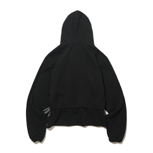 Side String Hoodie zip-up Black