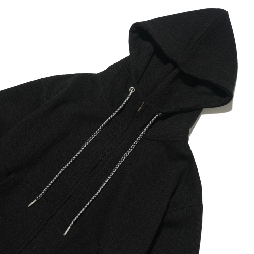 Side String Hoodie zip-up Black