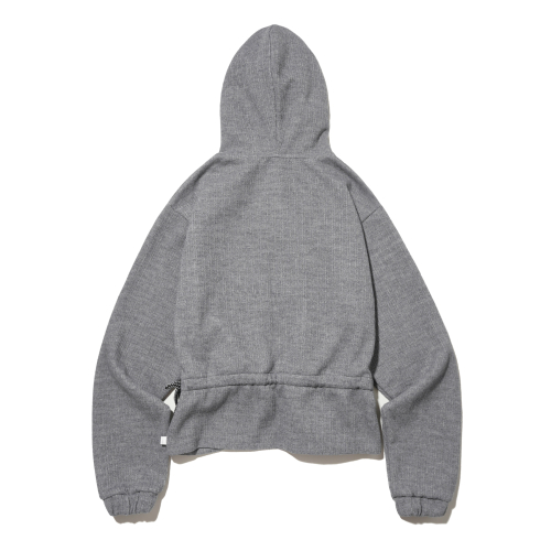 Side String Hoodie zip-up Gray