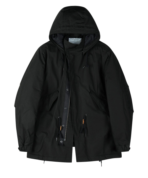 Плотная короткая парка модс (Black)