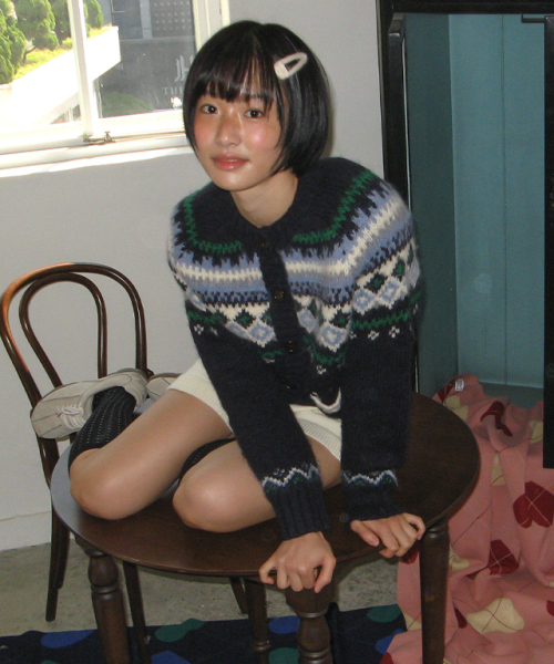 Кардиган NORDIC FAIR ISLE KNIT CARDIGAN NAVY