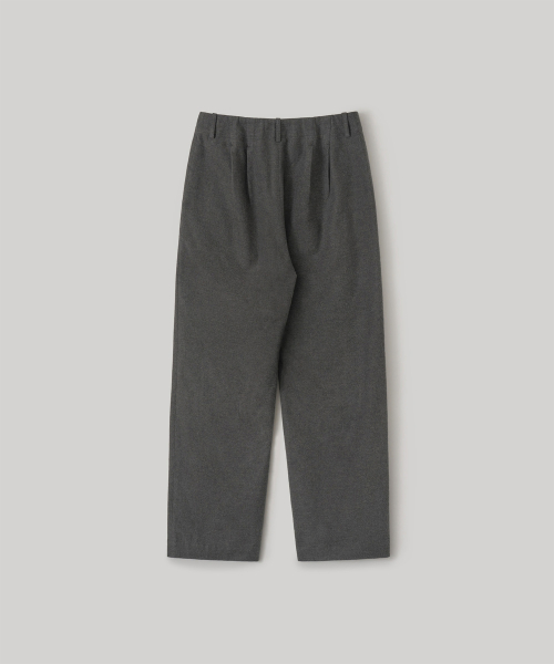 w. Yark wool Tie-up Easy Pants (Heather Charcoal)