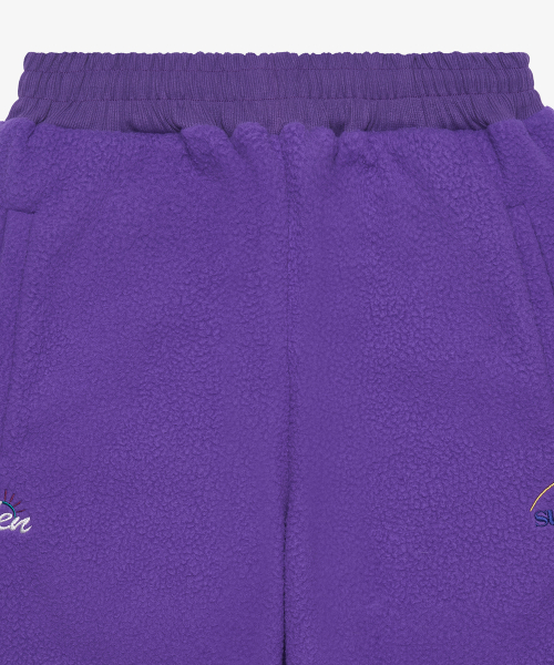 Sherpa fleece jogger pants_Purple