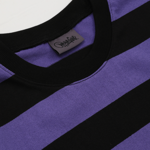 Лонгслив в полоску с круглым вырезом Black/Purple