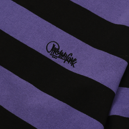 Лонгслив в полоску с круглым вырезом Black/Purple