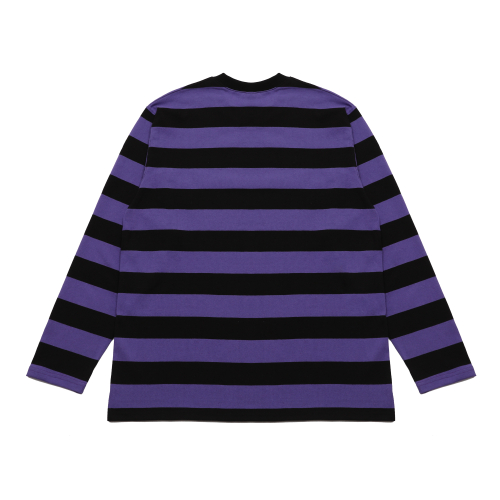 Лонгслив в полоску с круглым вырезом Black/Purple