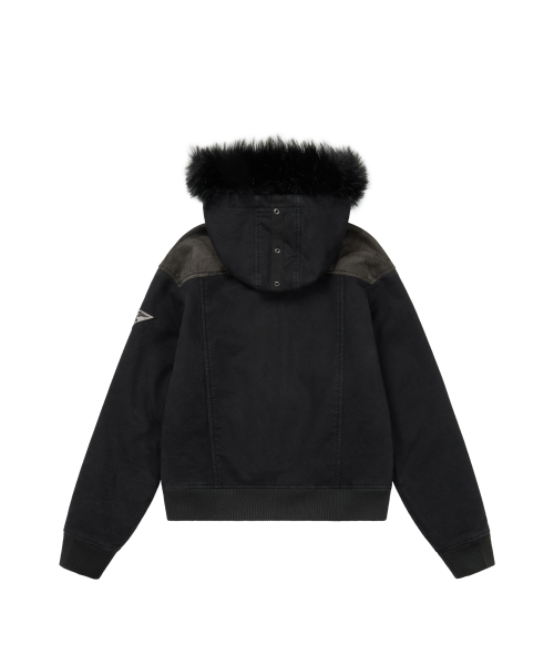 Fur Camo Contrast Jacket (Black)