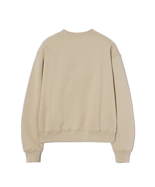 Flower Post Graphic Sweat Shirt_Beige