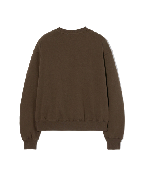 Lace Flower Graphic Sweat Shirt_Brown