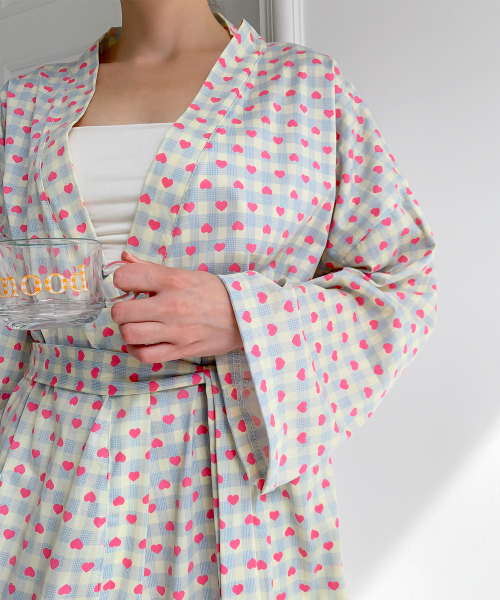 Romi Heart Check Robe