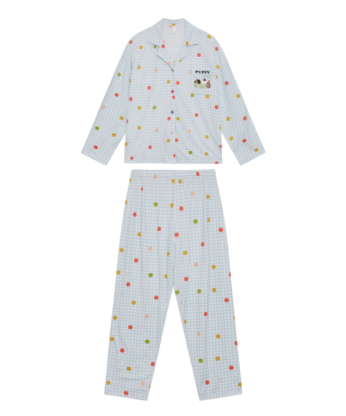 Puppy Dot Pajamas Set