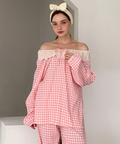 Bonnie Check Pajamas Set (4colors)