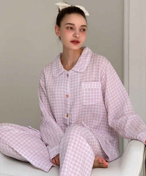 Pastel Check Pajamas Set (4colors)