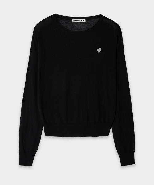 Базовый круглый свитер с сердечком (6 colors)