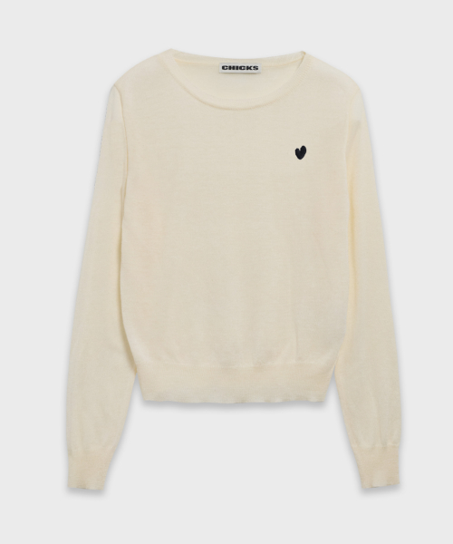 Базовый круглый свитер с сердечком (6 colors)