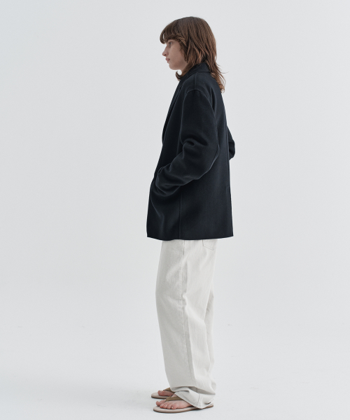 Cashmere Blend Handmade Single Jacket_Black