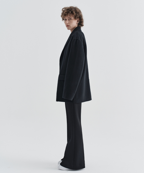 W Cashmere Blend Handmade Single Jacket_Black