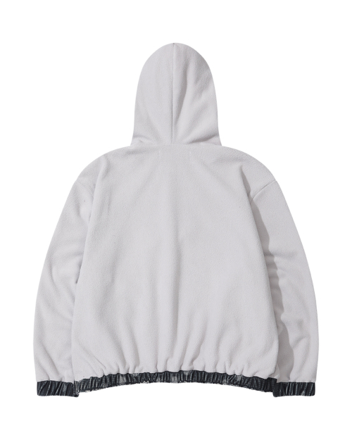 UNBALANCED FLEECE ANORAK HOODIE (LIGHT GREY)