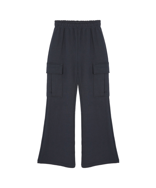 CARGO BANDING FLARE PANTS-2COLOR