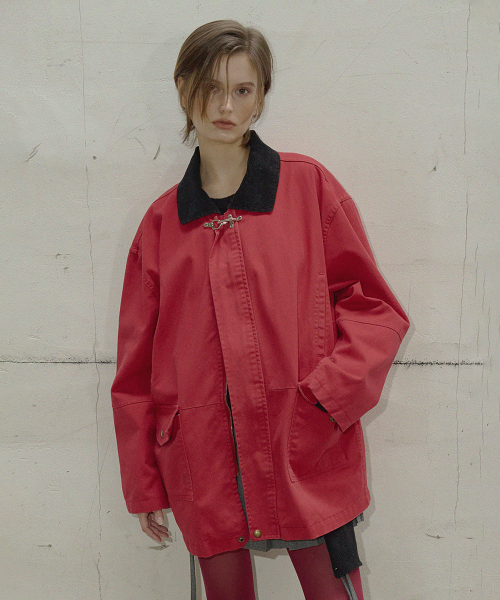 COTTON HALF WORK JACKET (RED)