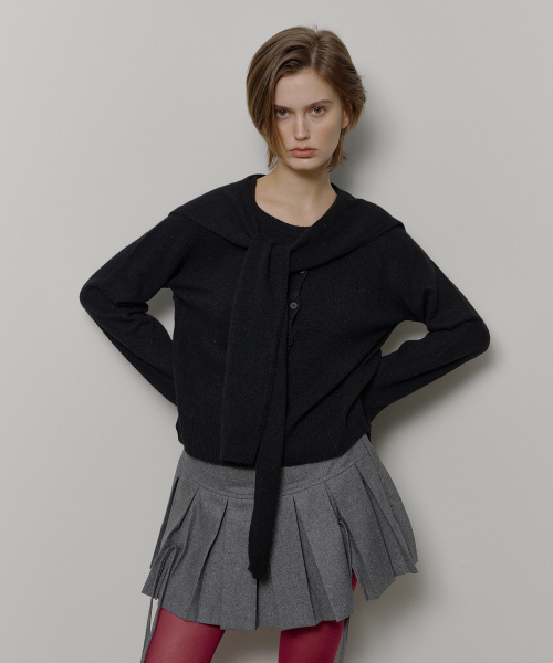 SHAWL SET CARDIGAN (BLACK)