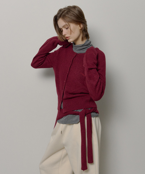 SHAWL SET CARDIGAN (WINE)