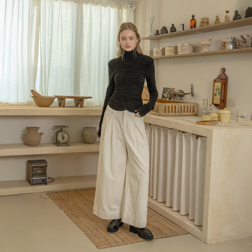 DD_Pleated slim fit top_2color