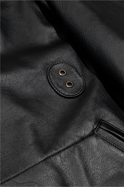 Police patrol jacket - Black split leather