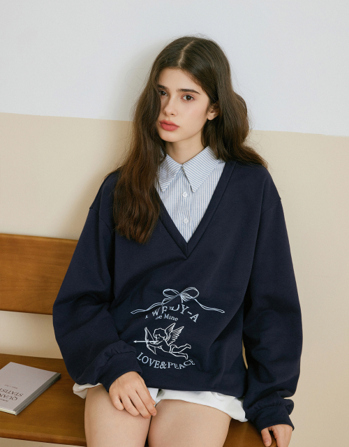 Свитшот-рубашка с логотипом Street Layer Navy