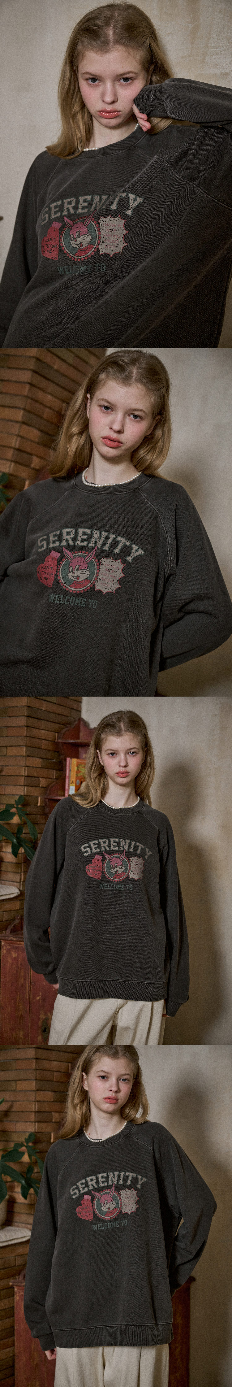 TEE RAGLAN PIGMENT SWEATSHIRT - 2 COLORS SMOKE BLACK