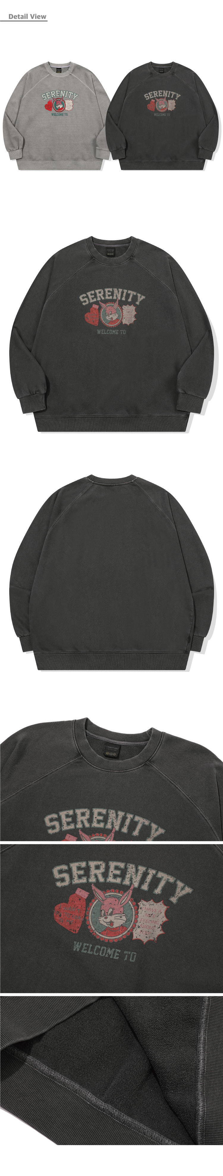 TEE RAGLAN PIGMENT SWEATSHIRT - 2 COLORS SMOKE BLACK