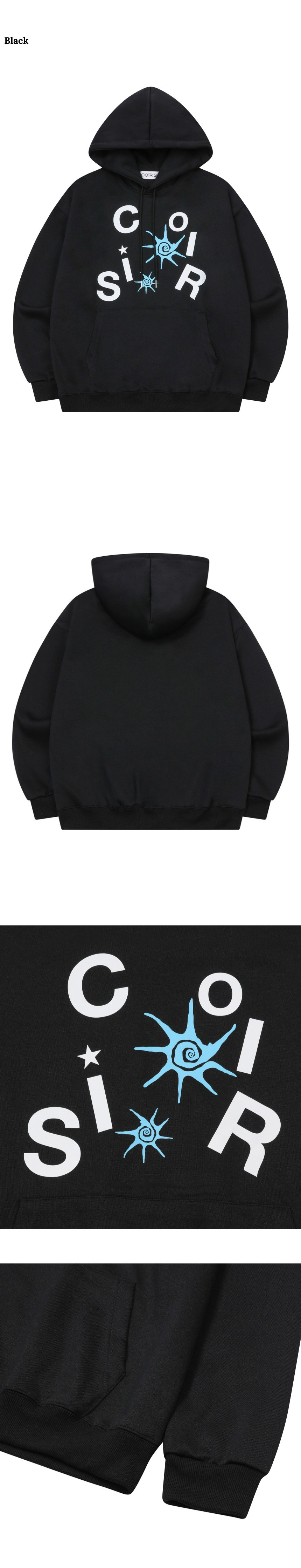 LOGO HOODIE TEE UNISEX - 2 COLORS BLACK