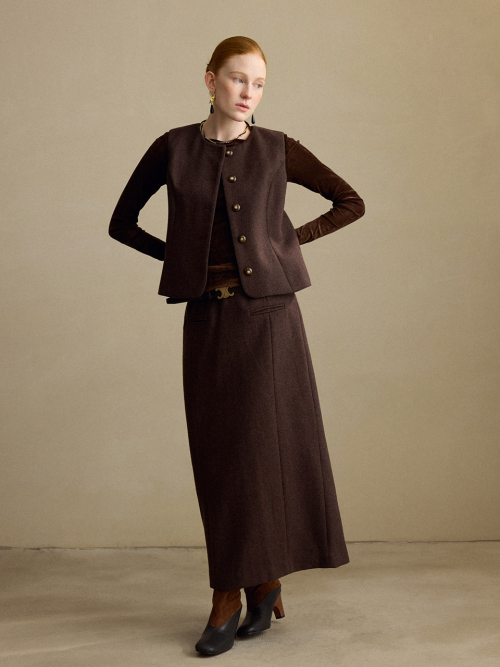 Шерстяной жилет Burgundy Brown