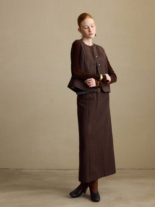Шерстяной жилет Burgundy Brown