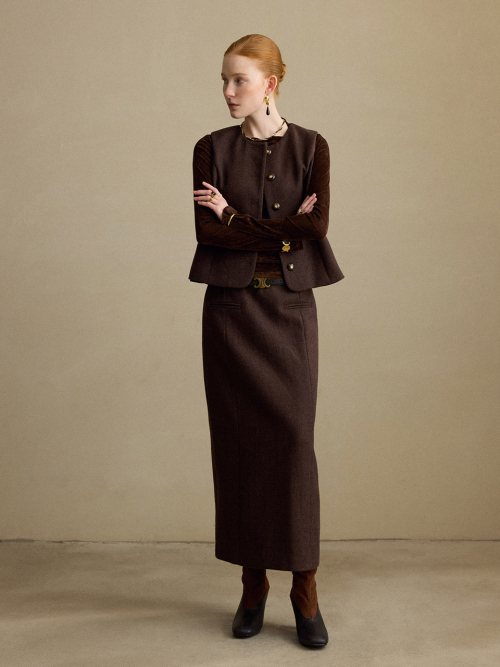 Шерстяной жилет Burgundy Brown