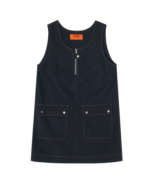 UTILITY POCKET OVERALL SKIRT NAVY