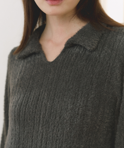 COC VNECK COLLAR T-SHIRT CHARCOAL