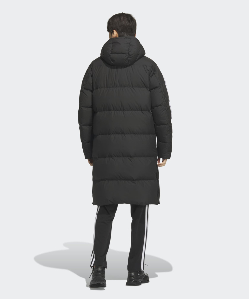 3-Stripe Regular Fit длинная пуховая куртка — Black / JZ8731