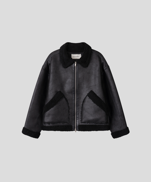 Contrast Shearling Panel Mustang [Black] thumbnail 2