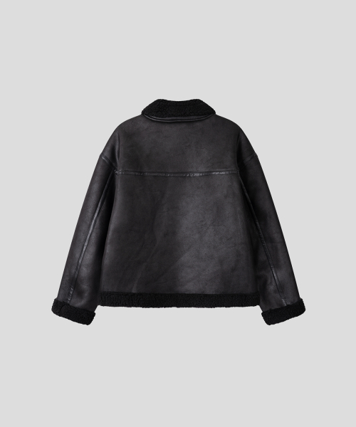 Contrast Shearling Panel Mustang [Black] thumbnail 3